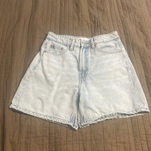 Light wash Zara shorts.
